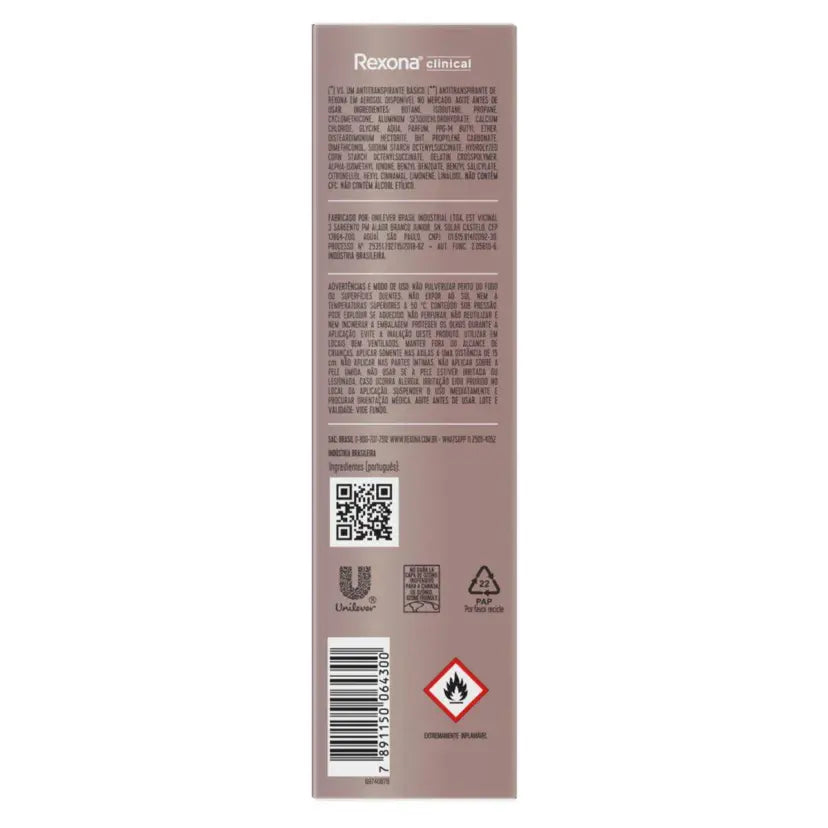 Desodorante Rexona Feminino Clinical Cream Clean 58g