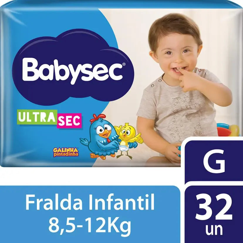 Fralda BabySec Galinha Pintadinha G 32 Unidades