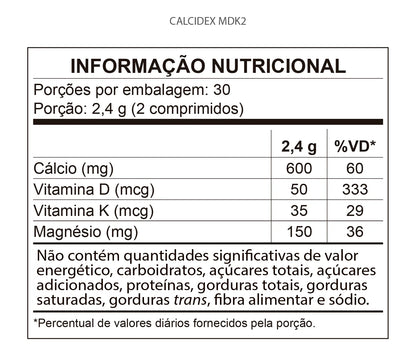 Calcidex MDK2 1200mg 60 Comprimidos Qualynutri