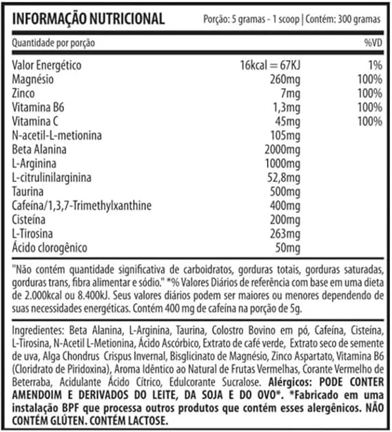 Pré-Treino Insane Original 300g