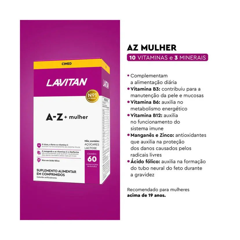 Lavitan Vit AZ Mulher 60 Comprimidos