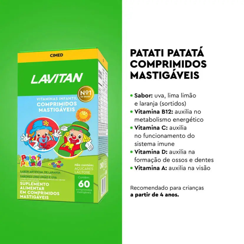 Lavitan Vitamínico Infantil 60 Comprimidos Mastigáveis