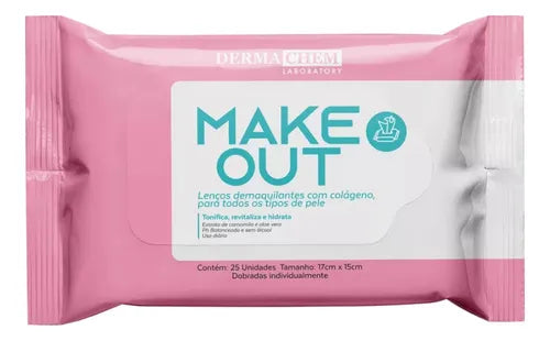 Lenço Demaquilante Dermachem com Colágeno 25 Unidades