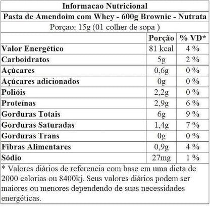 Pasta de Amendoim Nutrata Brownie 600g
