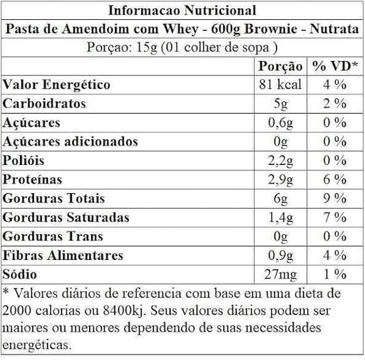 Pasta de Amendoim Nutrata Brownie 600g