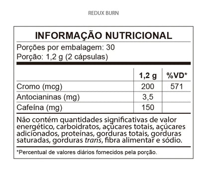 Redux Burn 600mg 60 Cápsulas Qualynutri