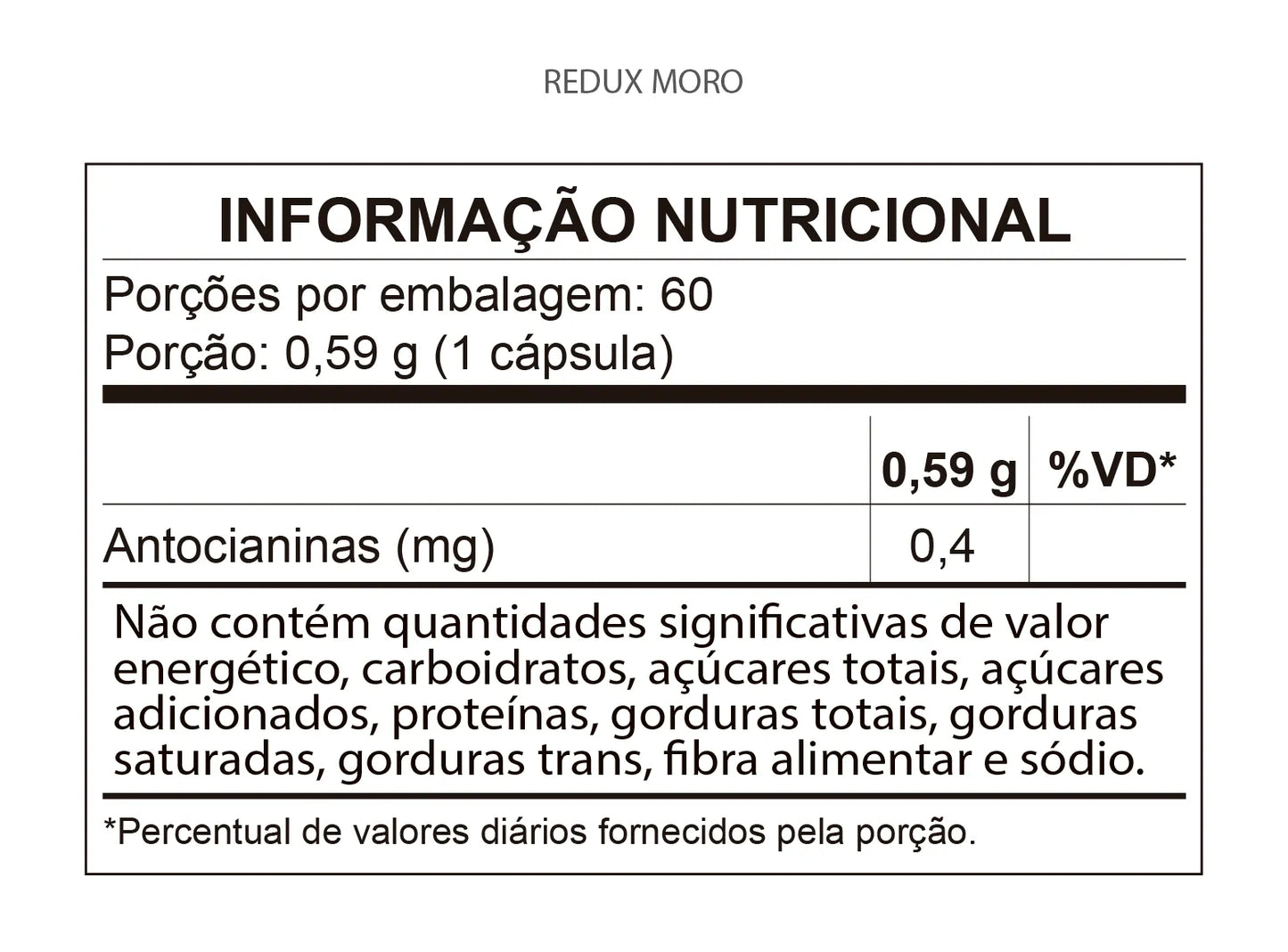 Redux Moro 500mg 60 Cápsulas Qualynutri